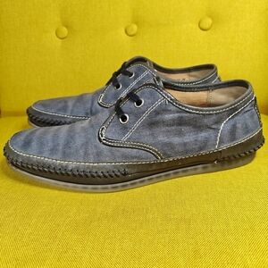 JOHN VARVATOS USA Hester Distressed Low Chukka Canvas  Grey Gum Sole Men Shoe 9M